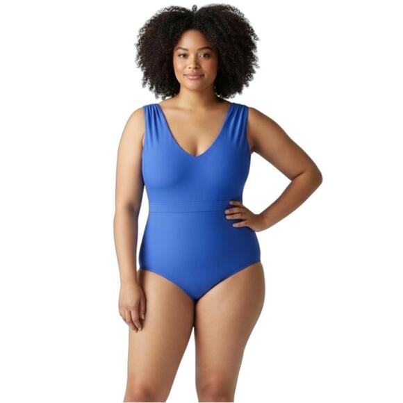 Summersalt Other - Summersalt The Ruched Backflip One-Piece Swimsuit Blue Hydrangea Plus Size 22